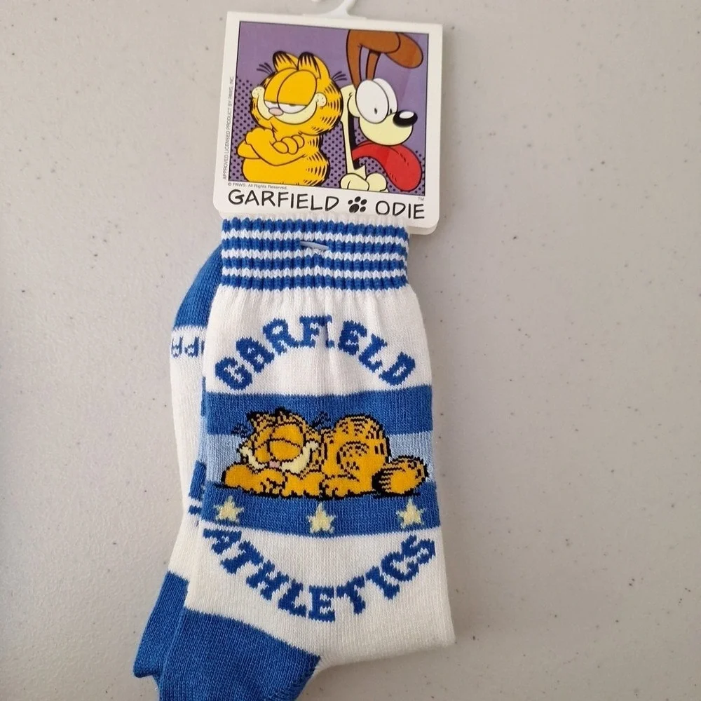 NEW Vintage GARFIELD the Cat Women's Crew Socks Size 9-11 Set Of 2